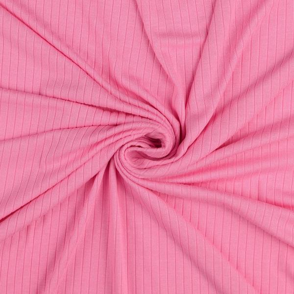 Rippenjersey - uni, rosa